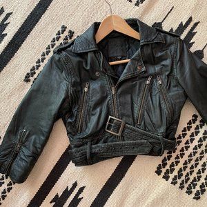Cropped Genuine Leather Jacket - by Kate Moss Top Shop *RARE*